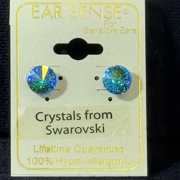 Ear Sense AB Crystal Stud Earring Made With Swarovski Earrings - Picture 2 of 6